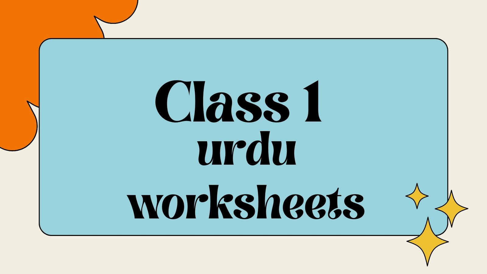 Urdu for class 1 picture