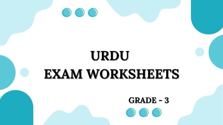 Grade 3 urdu exam worksheets picture