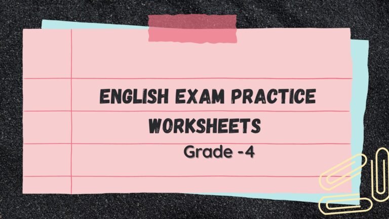 Grade 4 english exam practice worksheets picture