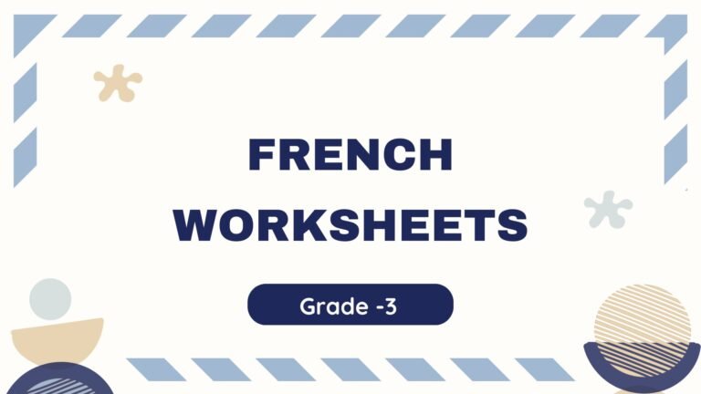 French worksheets for grade 3 picture