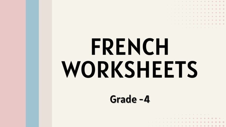 French worksheets for grade 4 picture