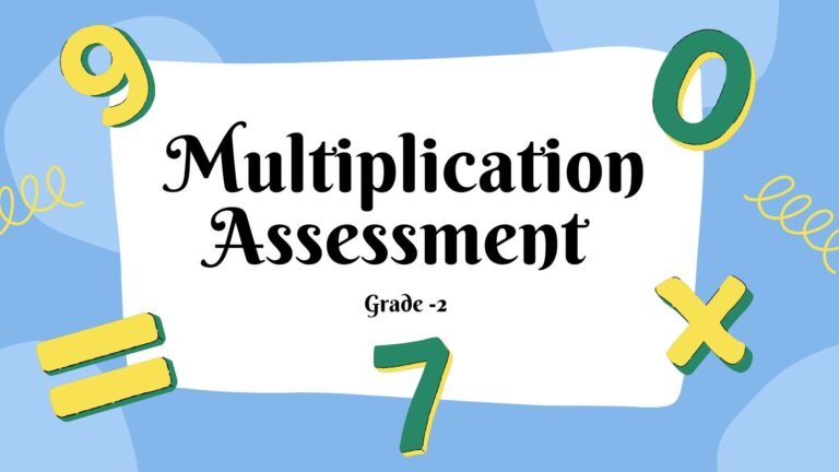 Multiplication assessment picture