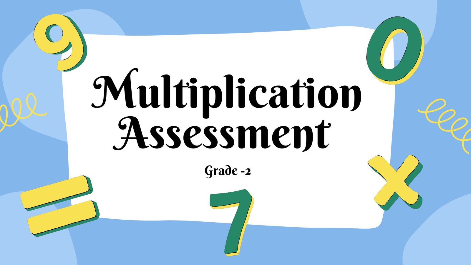 Multiplication assessment picture