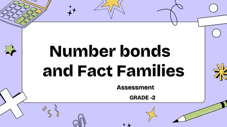 Number bonds and fact families assessment picture