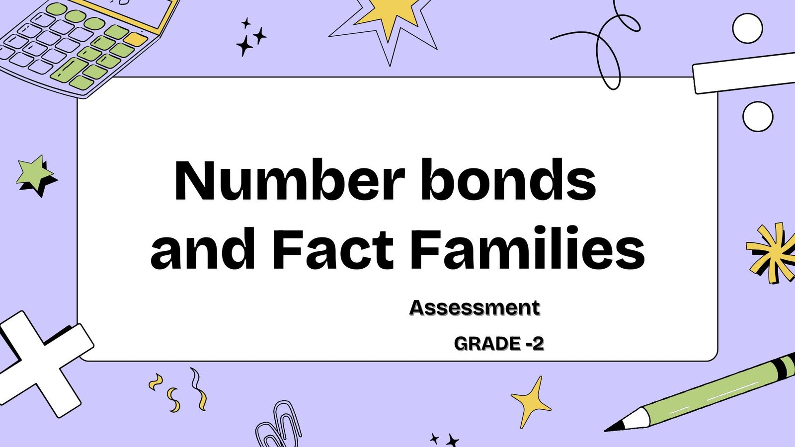 Number bonds and fact families assessment picture