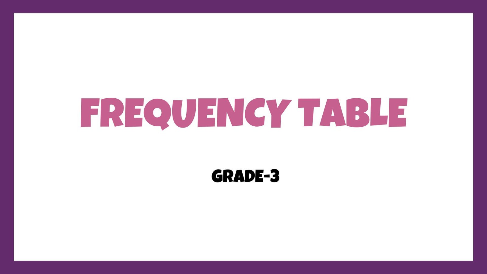 Frequency table picture
