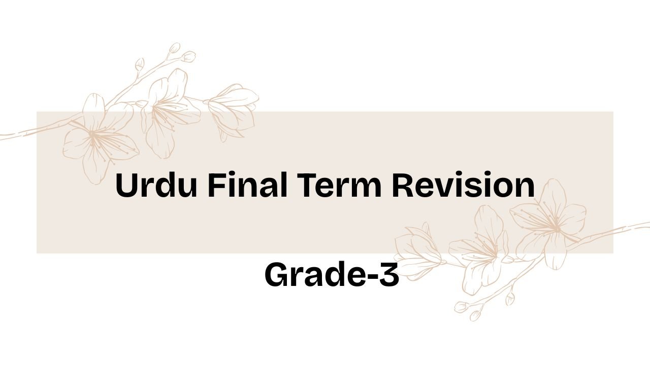 Grade 3 urdu final revision picture
