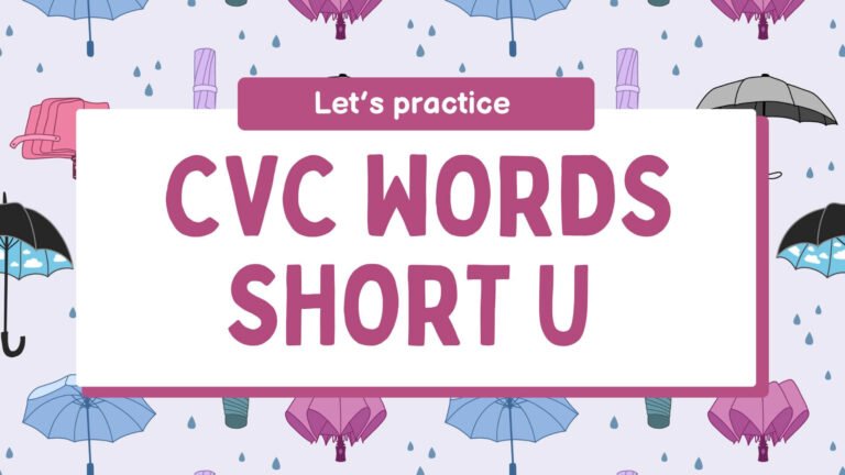 Cvc word short u worksheet ukg picture