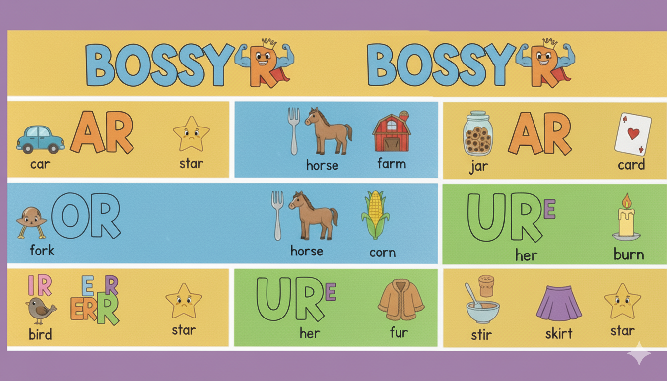 bossy r worksheet ukg picture