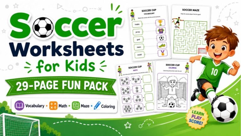 Printable soccer worksheets for kids - Ultimate Soccer Fun Pack